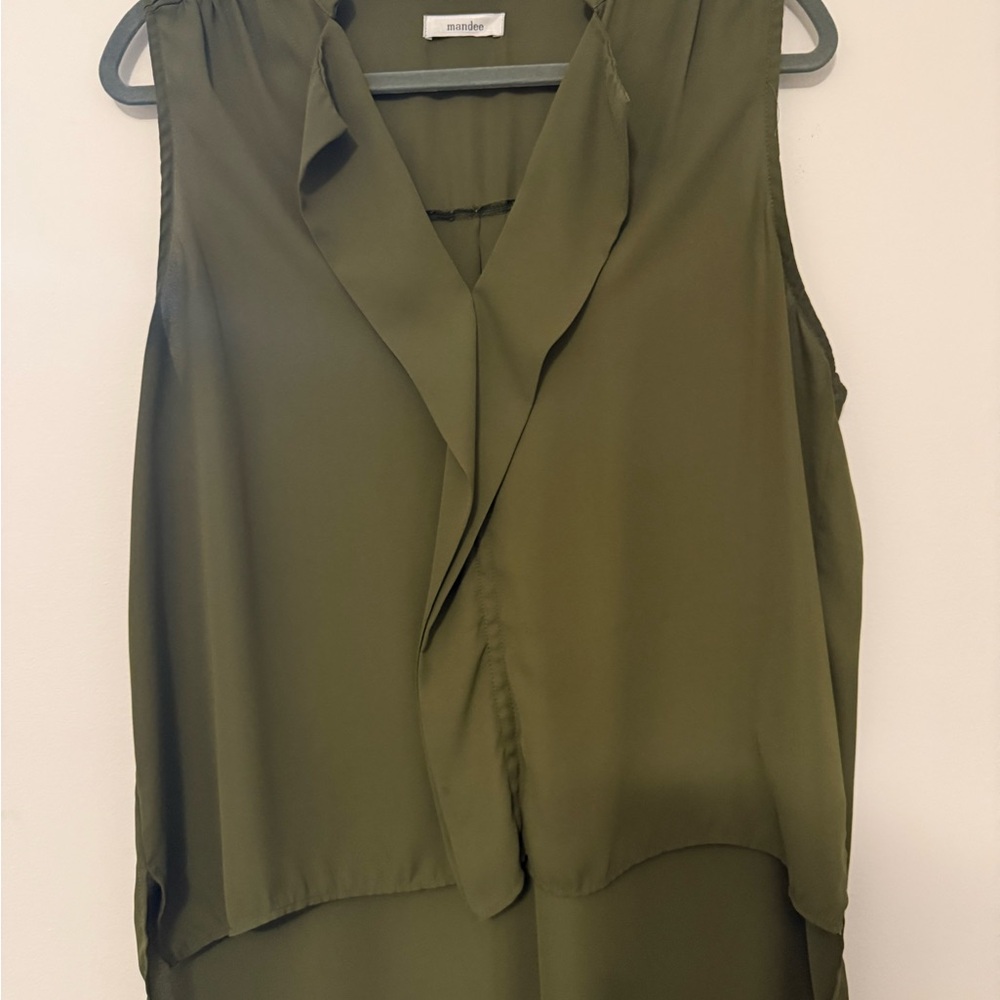 Mandee Olive Sleeveless Blouse